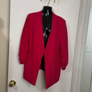 🌟Philosophy Vibrant Fuchsia Open Front Women Blazer Size M - NWOT